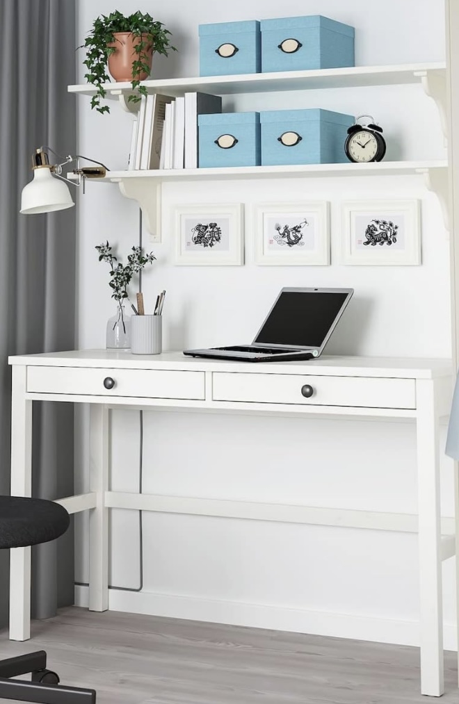 SLIGHTLY USEDWHITE HEMNES DESK - photo 2