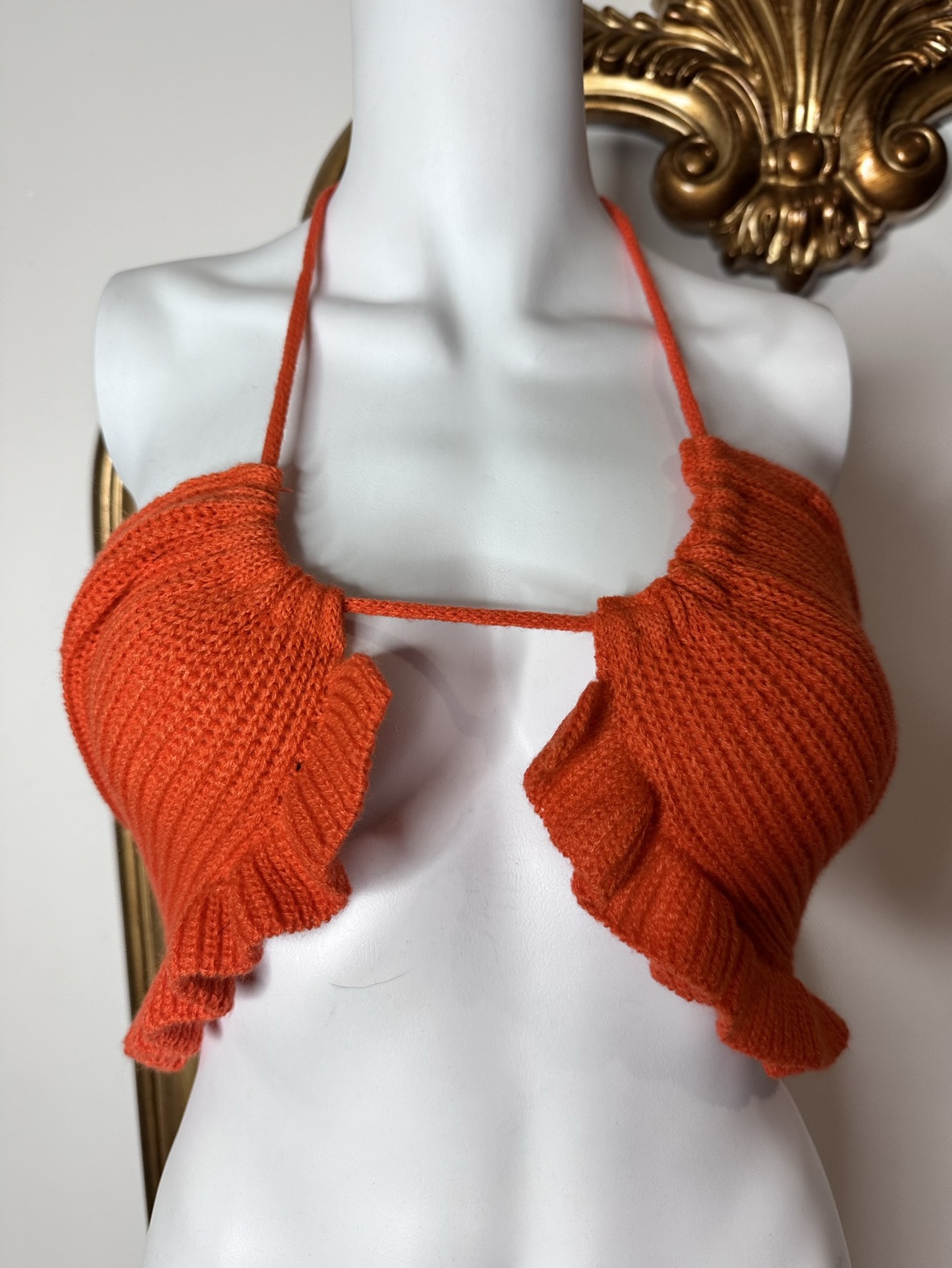 Orange knit top