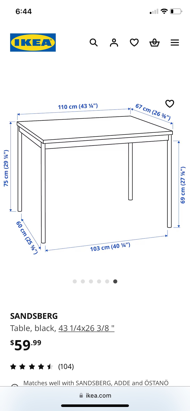 Ikea Sandsberg table - photo 3