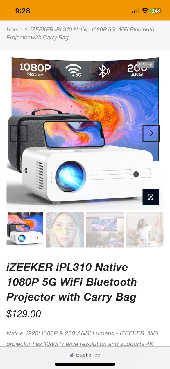 izeeker led projector - photo 2