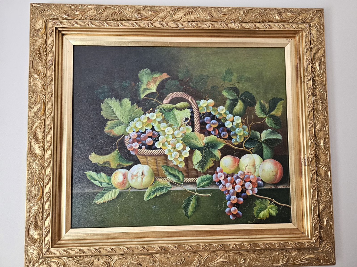 Fruit Oil Painting with gold frame