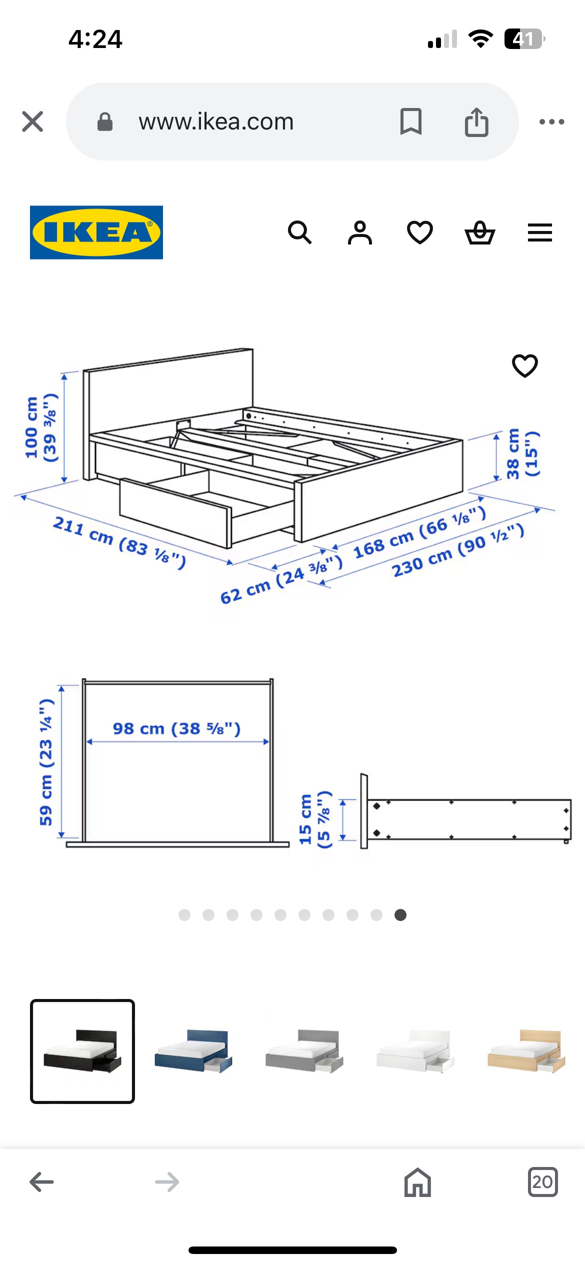 Ikea Malm queen bed with storage - photo 4