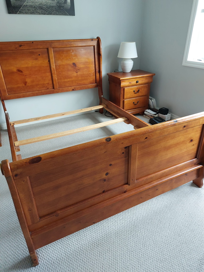 Wooden bed frame