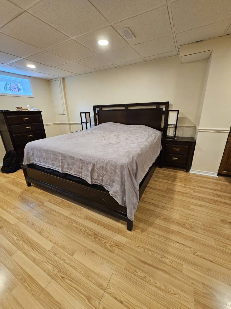 King size bed frame plus furniture