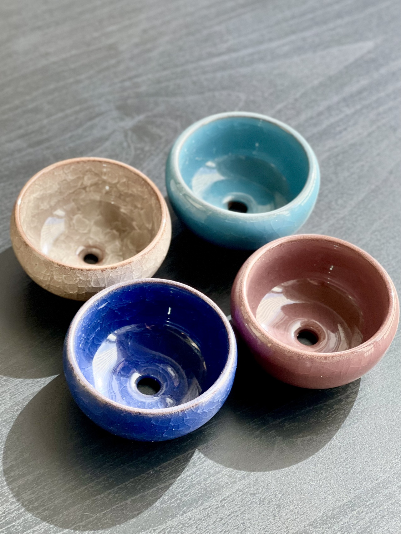 4 Ceramic Assorted Glaze Colors use Succulents Planter