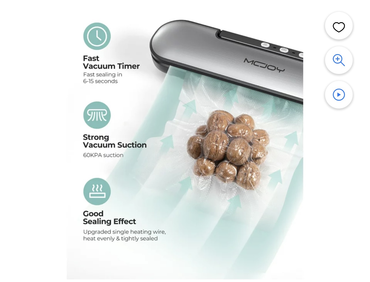 Food Vacuum Sealer + new roll of bags - photo 4