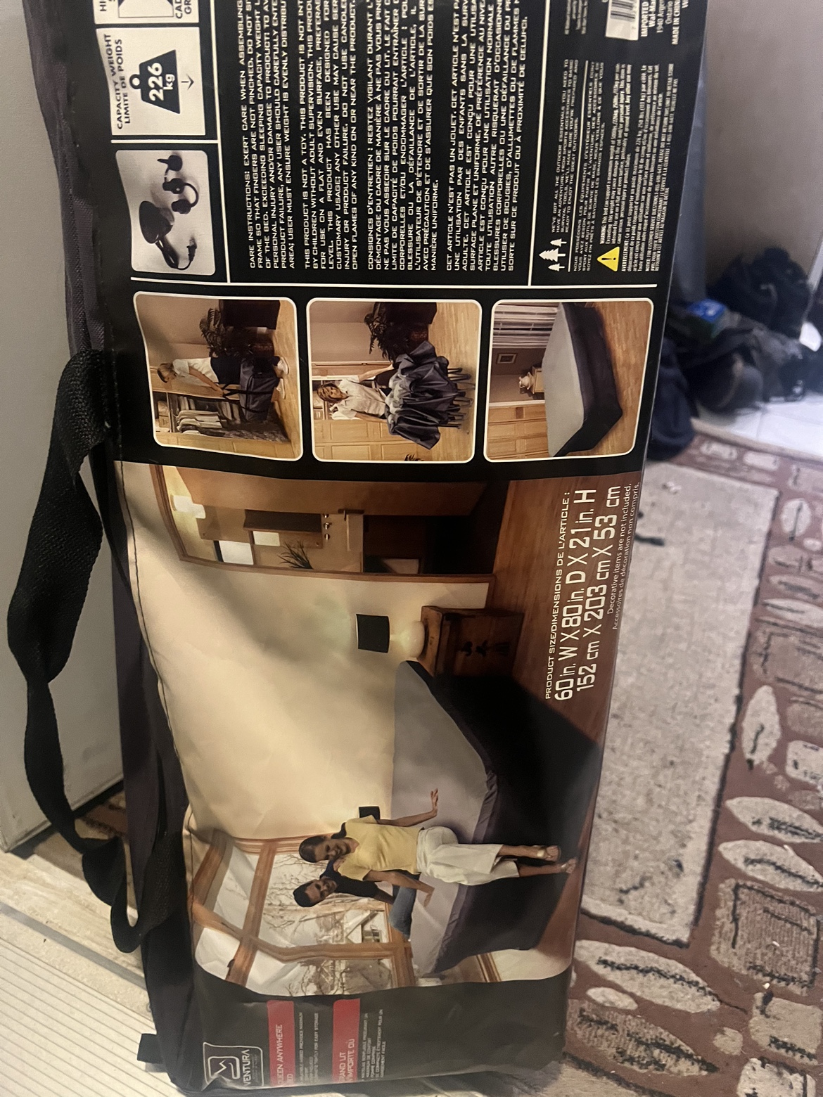 Camping Queen airbed double high folding boxspring and pump - photo 4