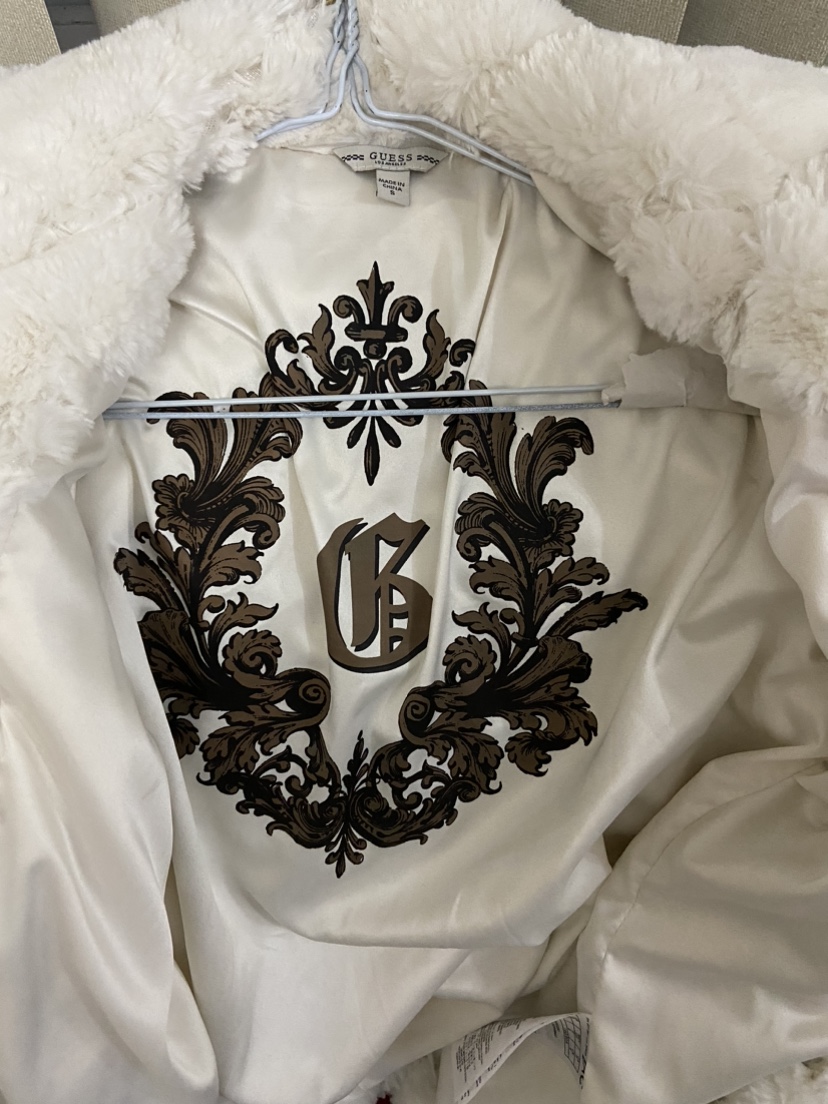 Ladies Guess Fur Jacket White Size Small - photo 3