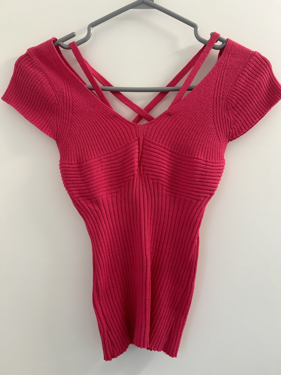Hot pink ribbed top (NEW)