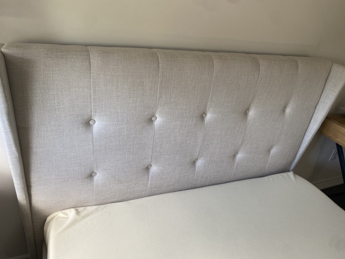 Upholstered full bed frame with free mattress image indicator(2)