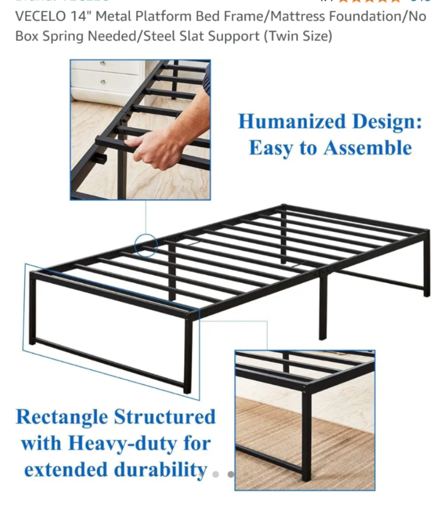 Twin bed frame 🛏️ barely used! image indicator(3)
