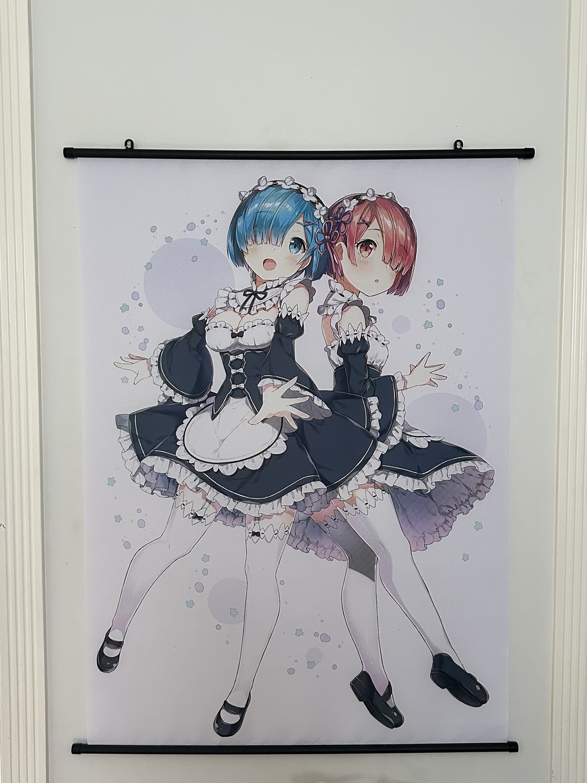 Re:zero Rem & Ram Fabric Anime Poster