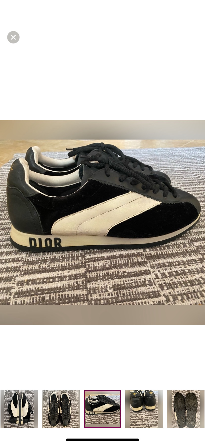 Dior Black/White Leather Diorun Sneakers - photo 5