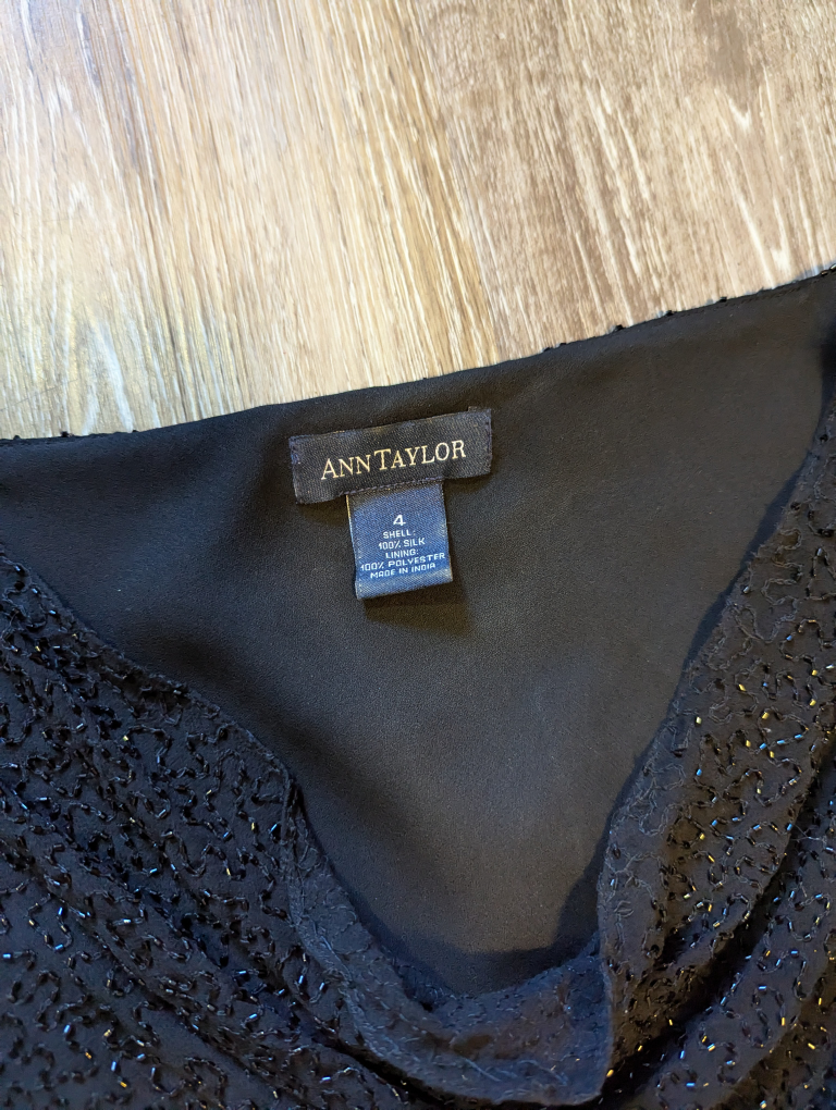Vintage Ann Taylor black beaded dress - Size 4 image indicator(2)