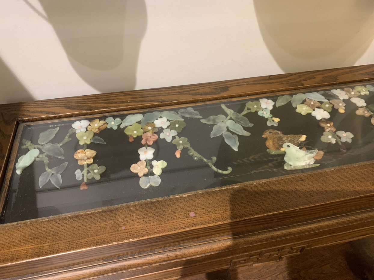 Antique oriental/Chinese glass art mini coffee table/console - photo 3