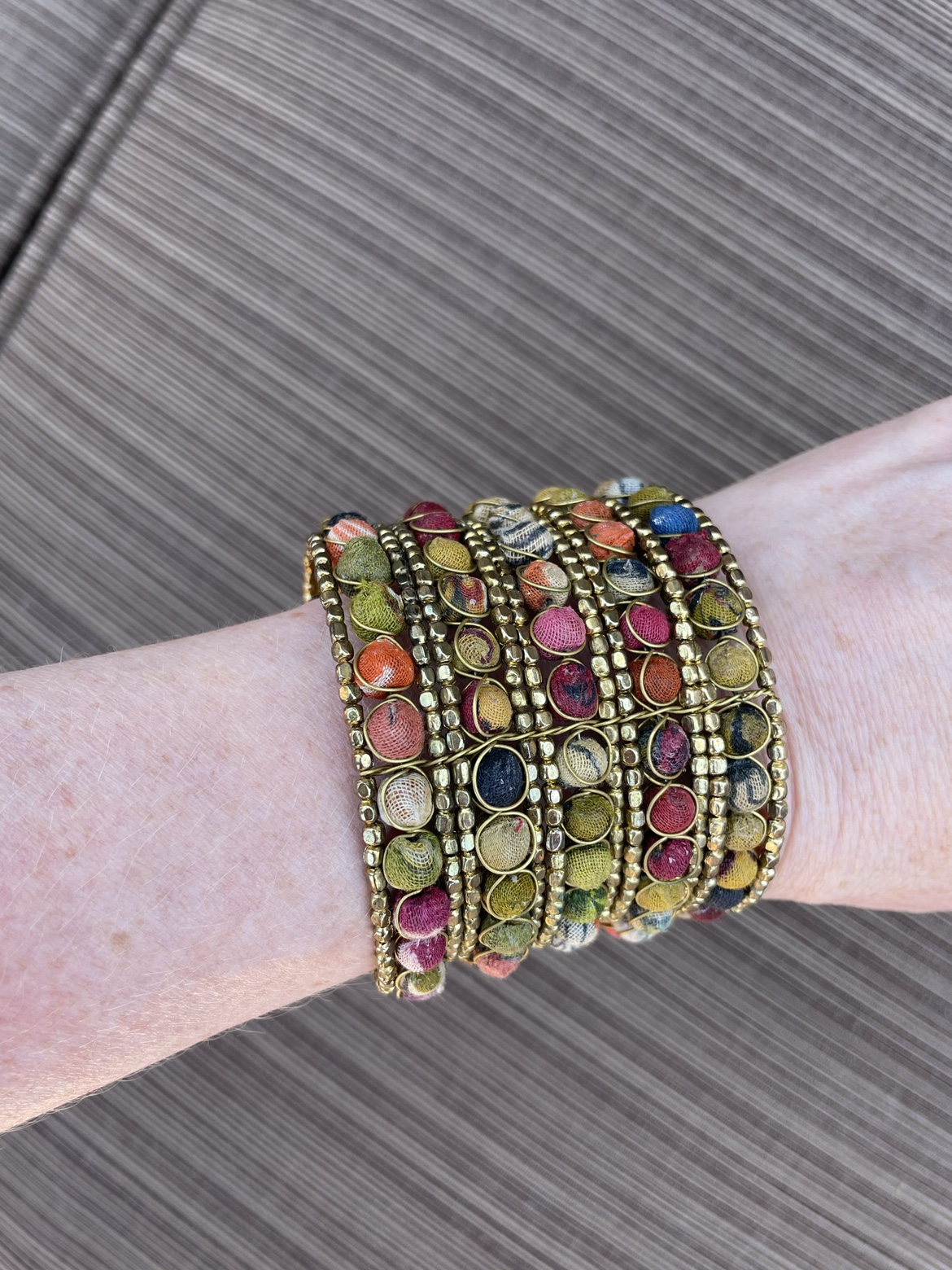 Bohemian Fabric & Bead Bracelet - photo 2