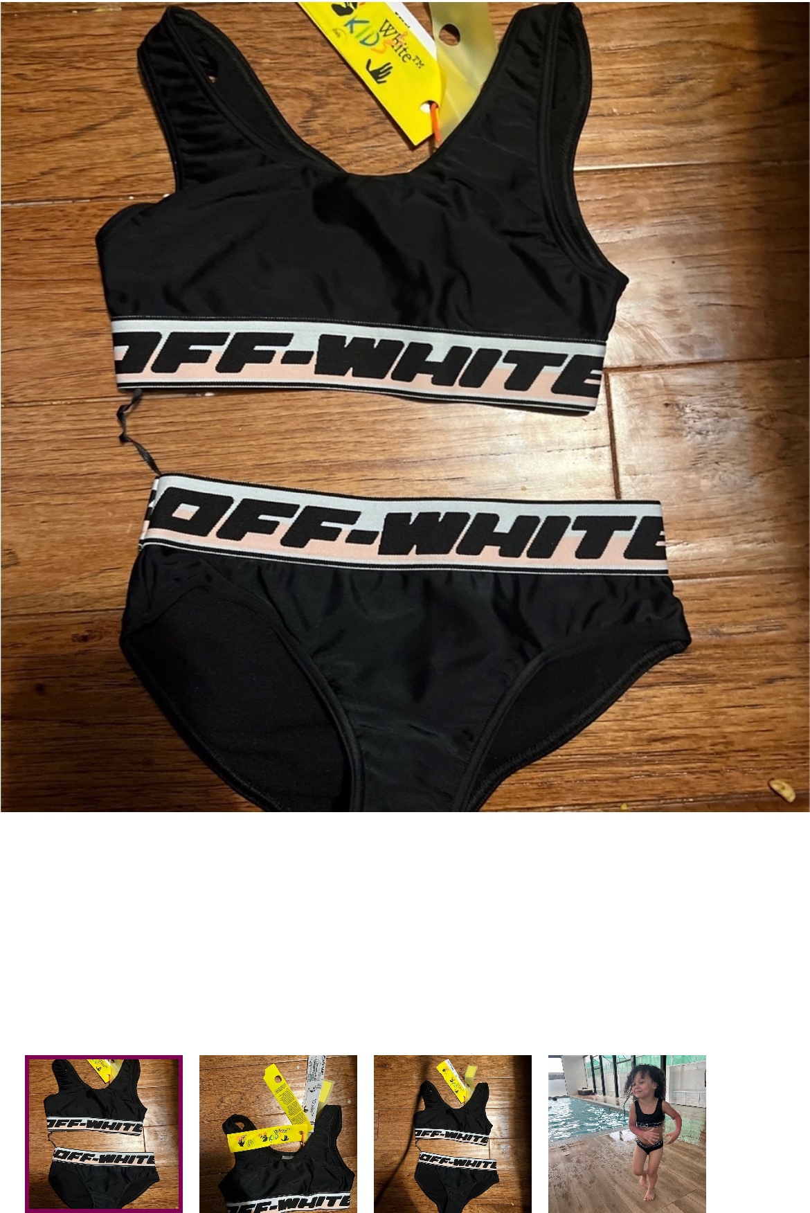 New off white two piece swimsuit size 6 …