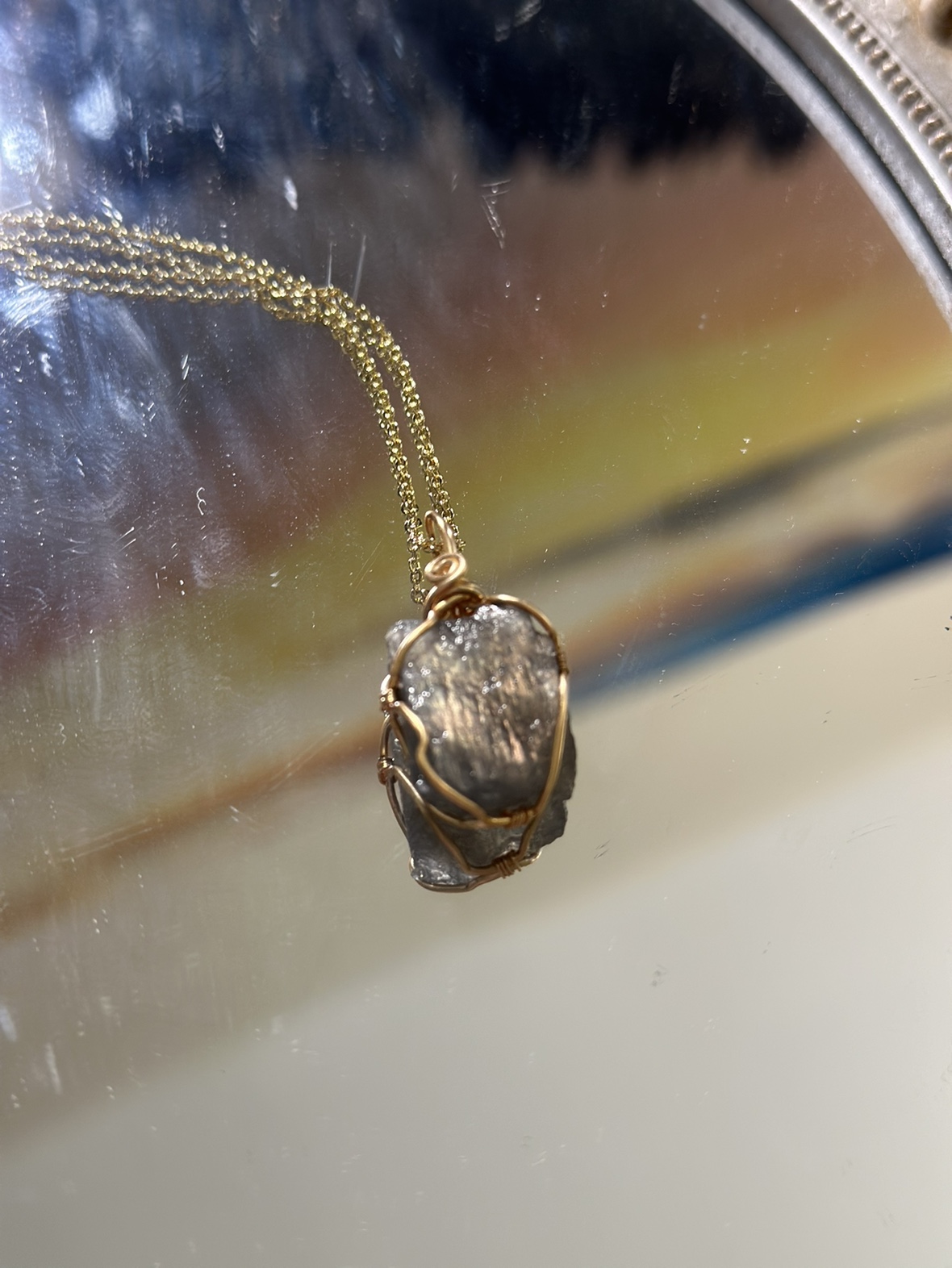 Natural Dark Moonstone Quartz necklace for healing
