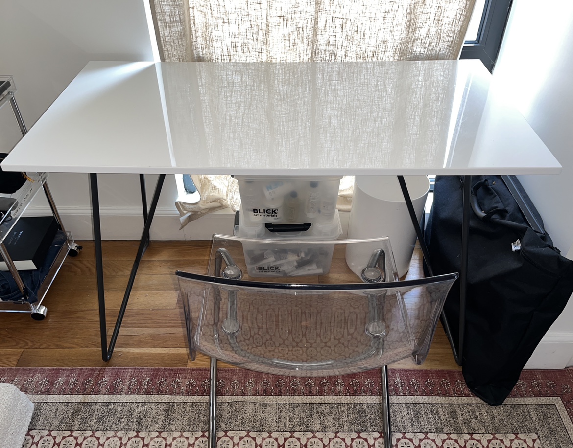 White Desk with Black Legs - photo 3