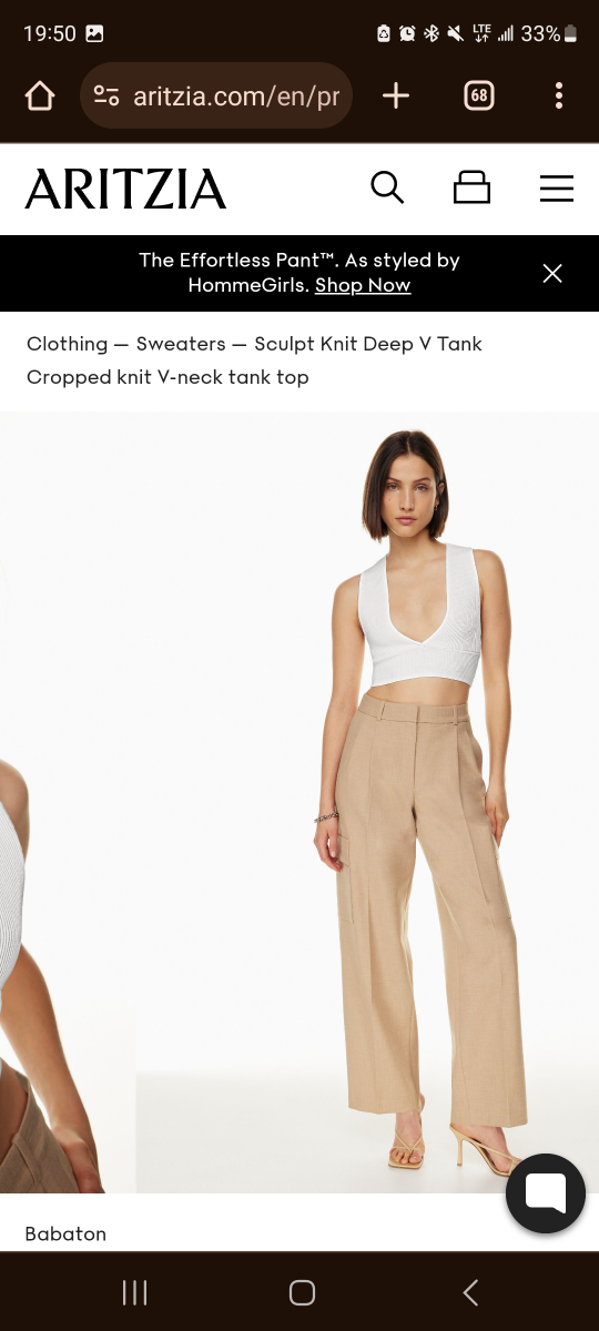 babaton sculpt knit v-neck top