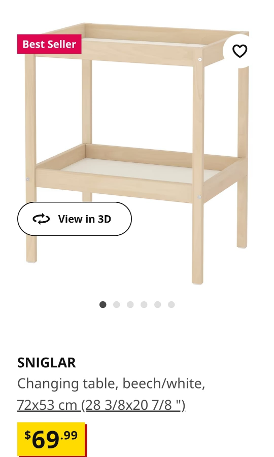 Ikea Baby Changing table - wooden