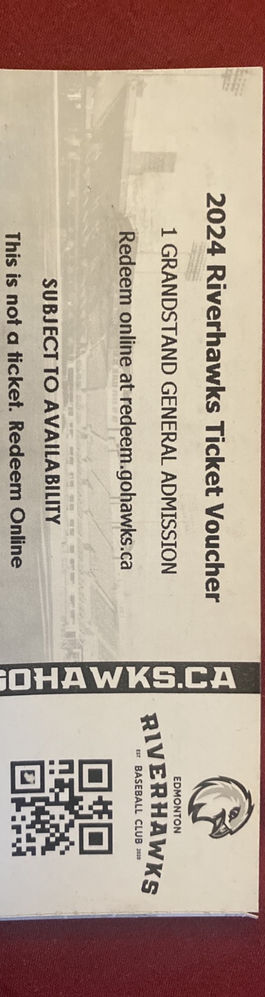 Riverhawks ticket voucher