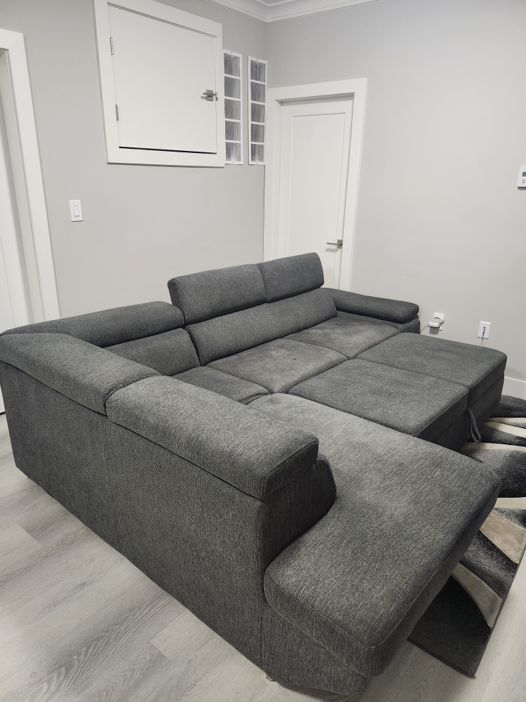 Grey Sectional Sofa with bed - photo 3