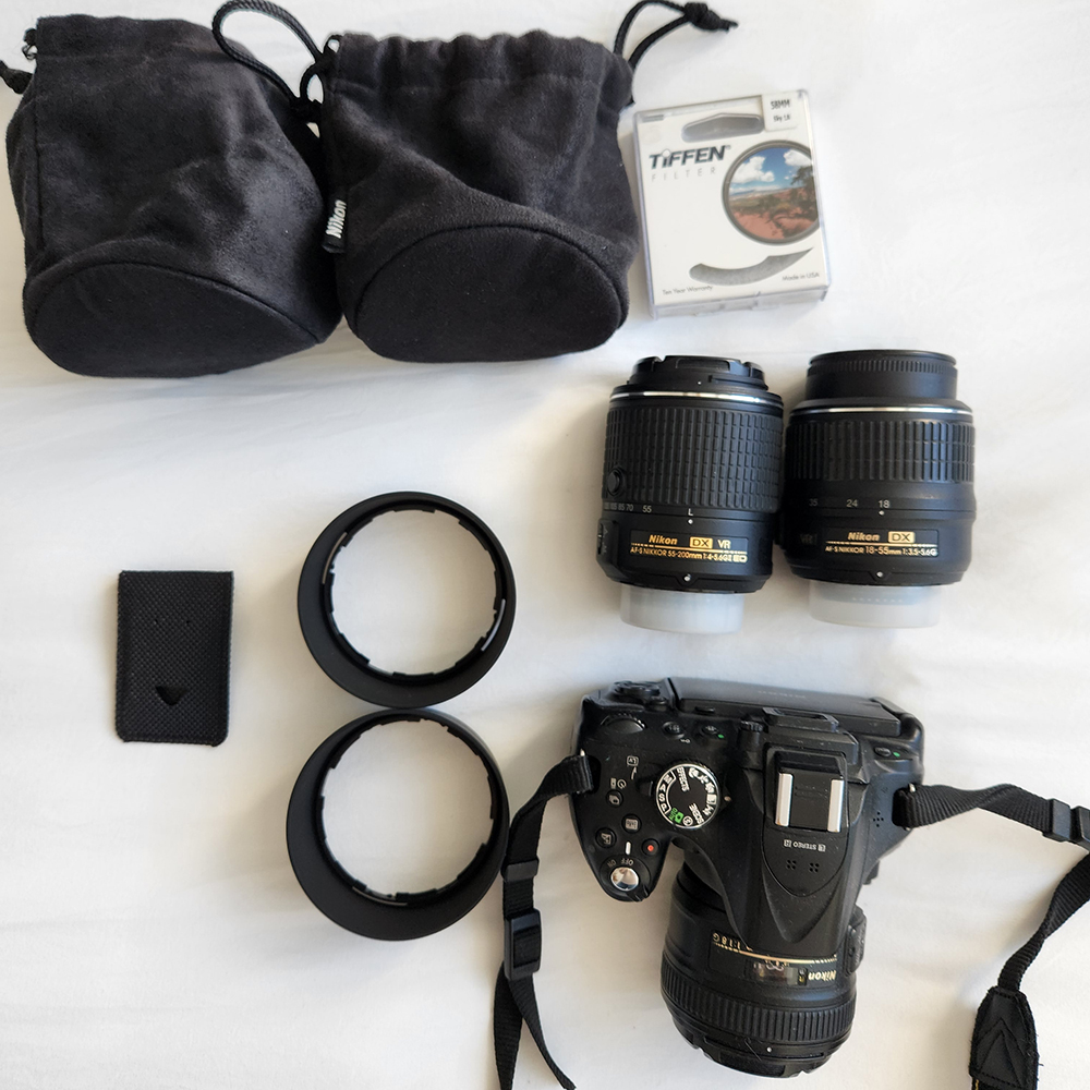 Nikon D5200 DSLR Camera‎ Body and 3 Lenses