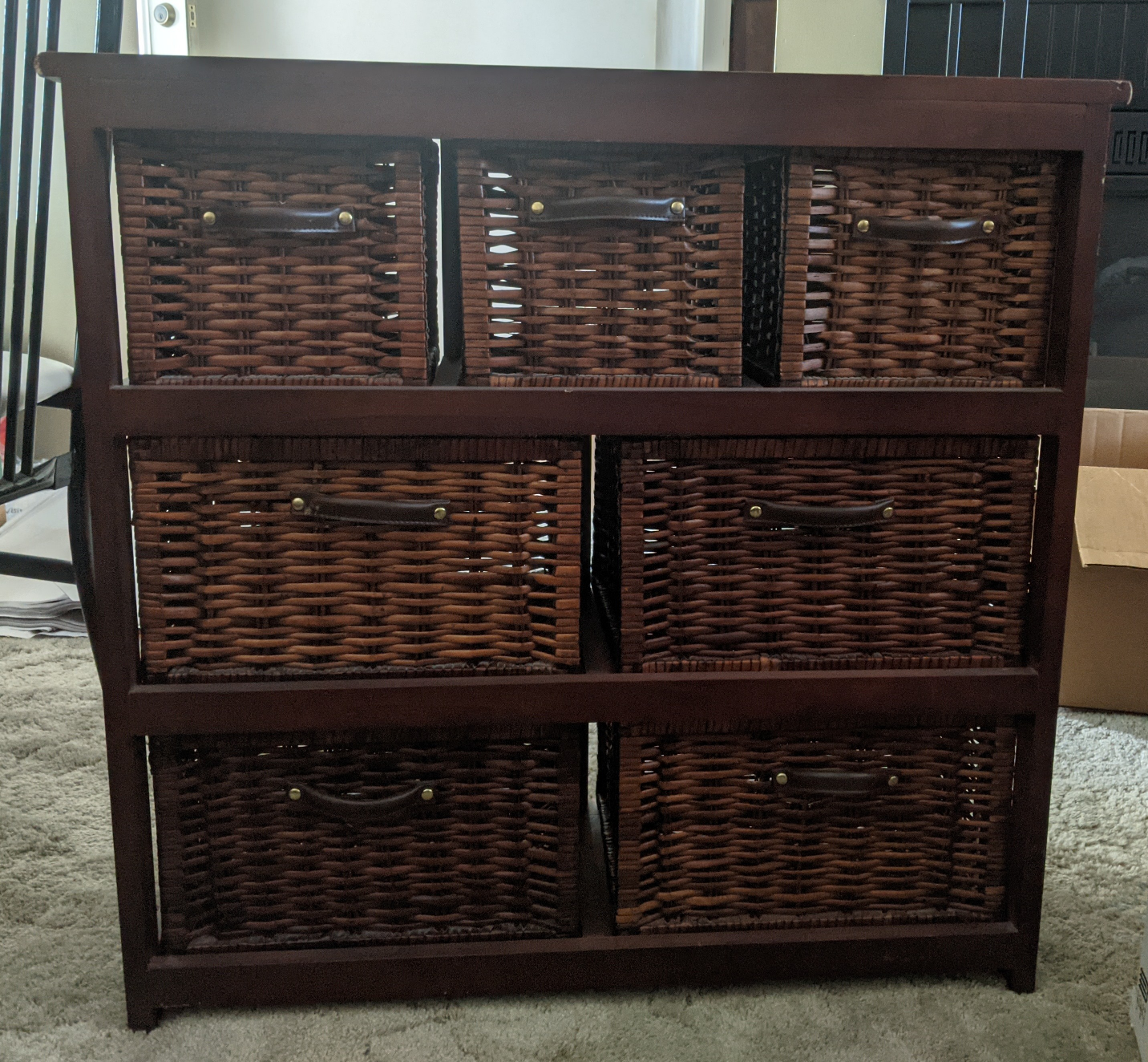 Wood and Wicker storage stand - photo 2