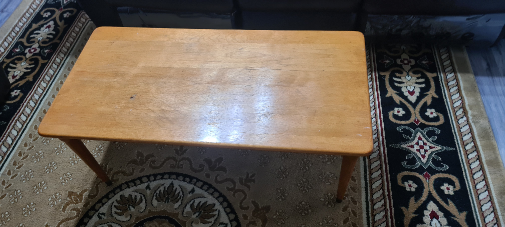 A wooden Coffee Table and Two Chairs thumbnail