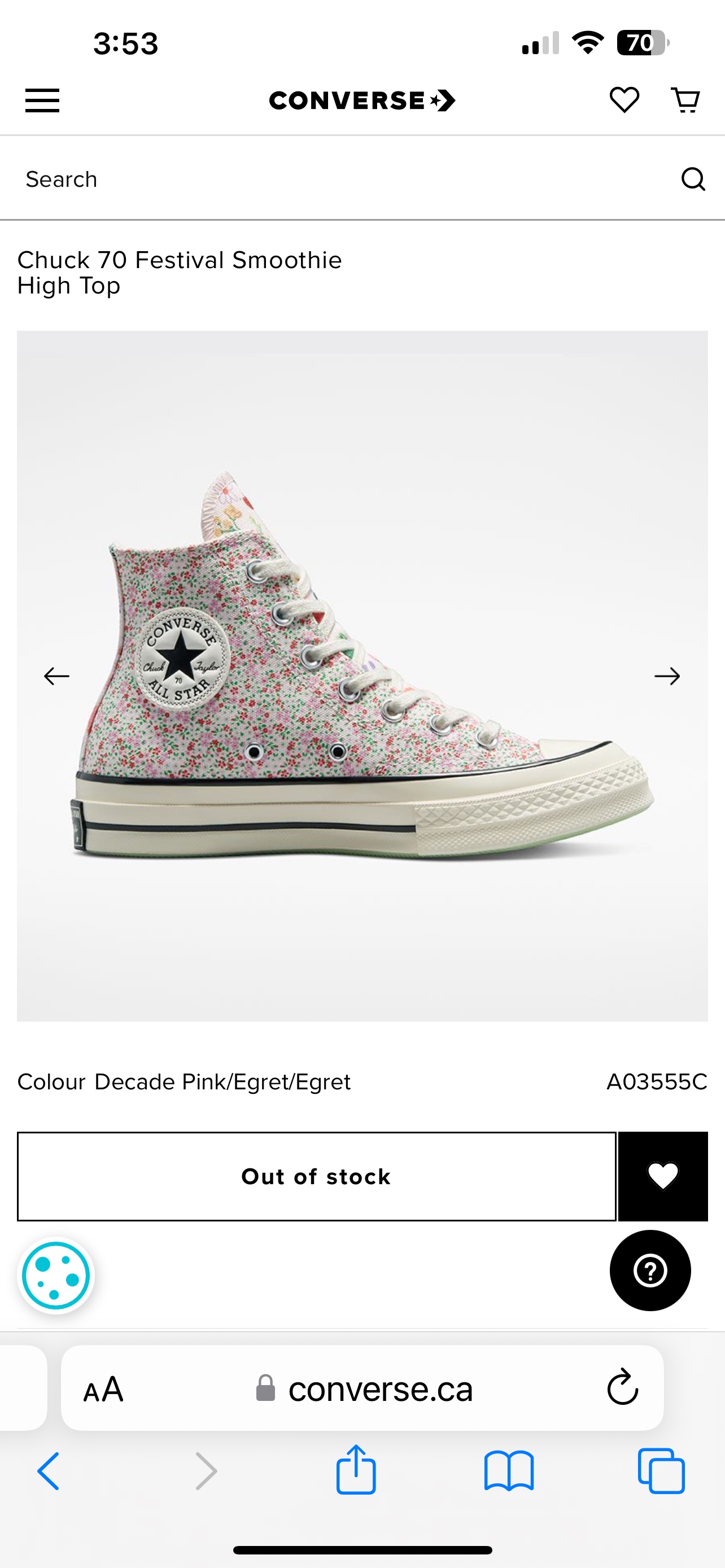 BNIB CONVERSE UNISEX Chuck Taylor 70HT, L13, M11 Sneakers image indicator(2)