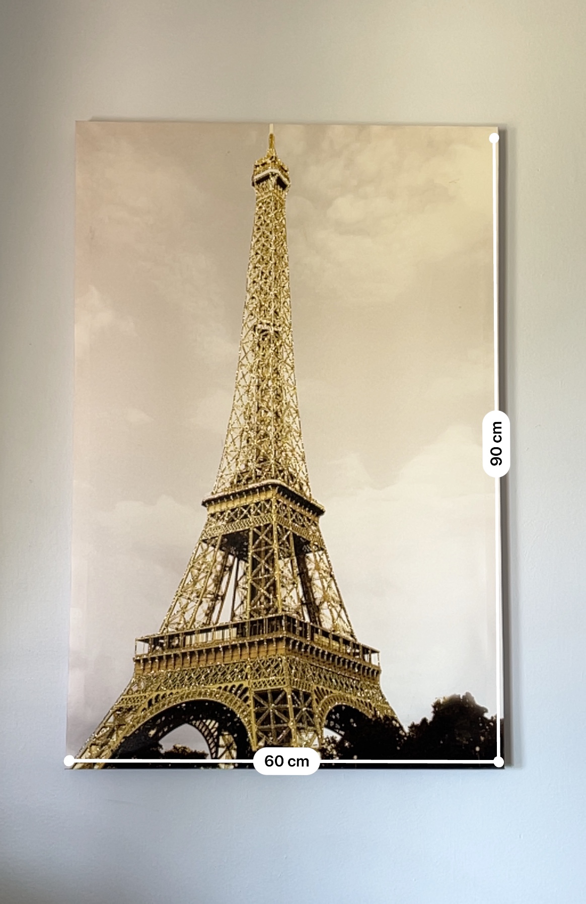 Sparkly Eiffel Tower Wall Painting 60cm/90cm ⚽️ - photo 2