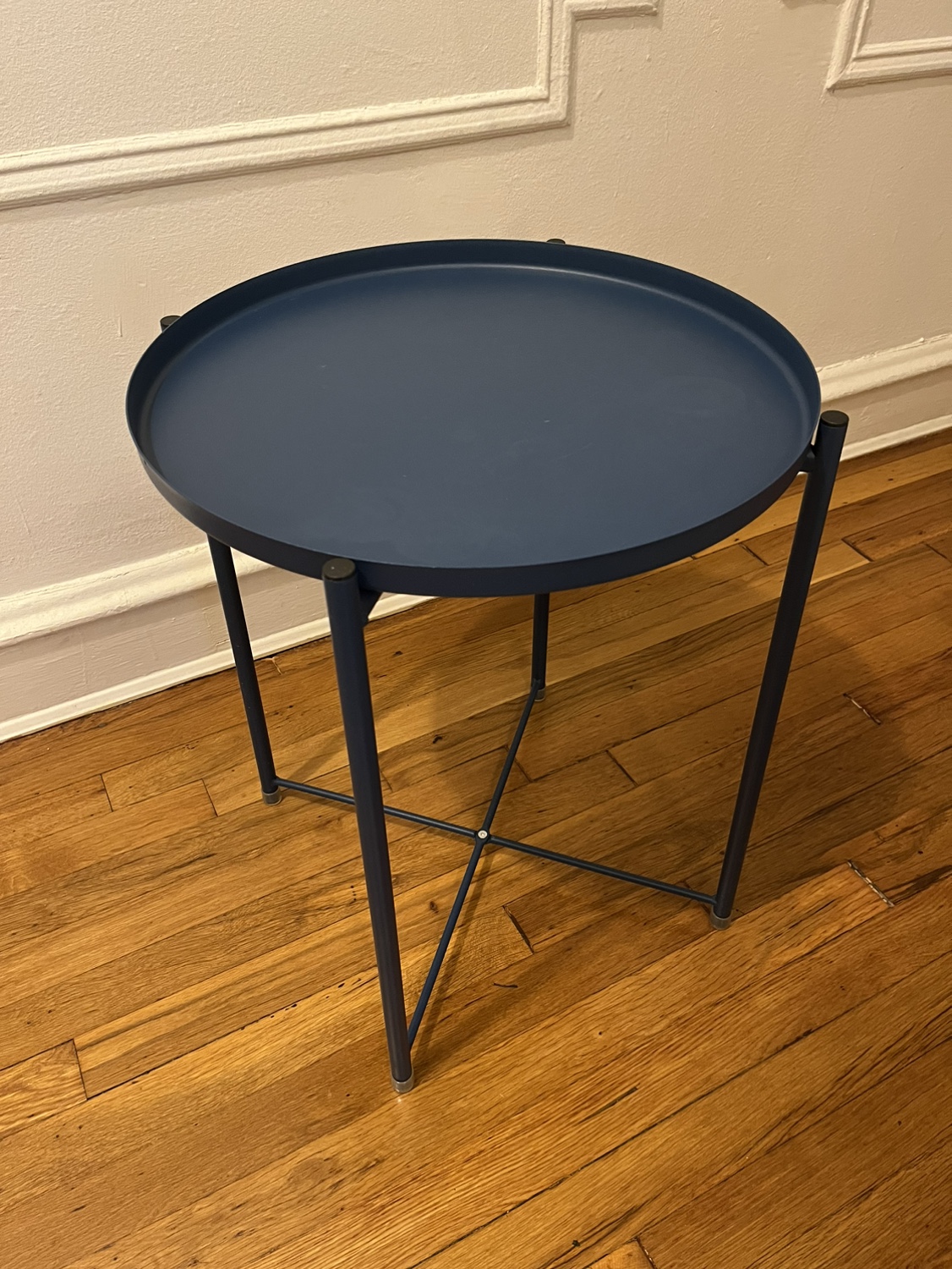 Blue metal table