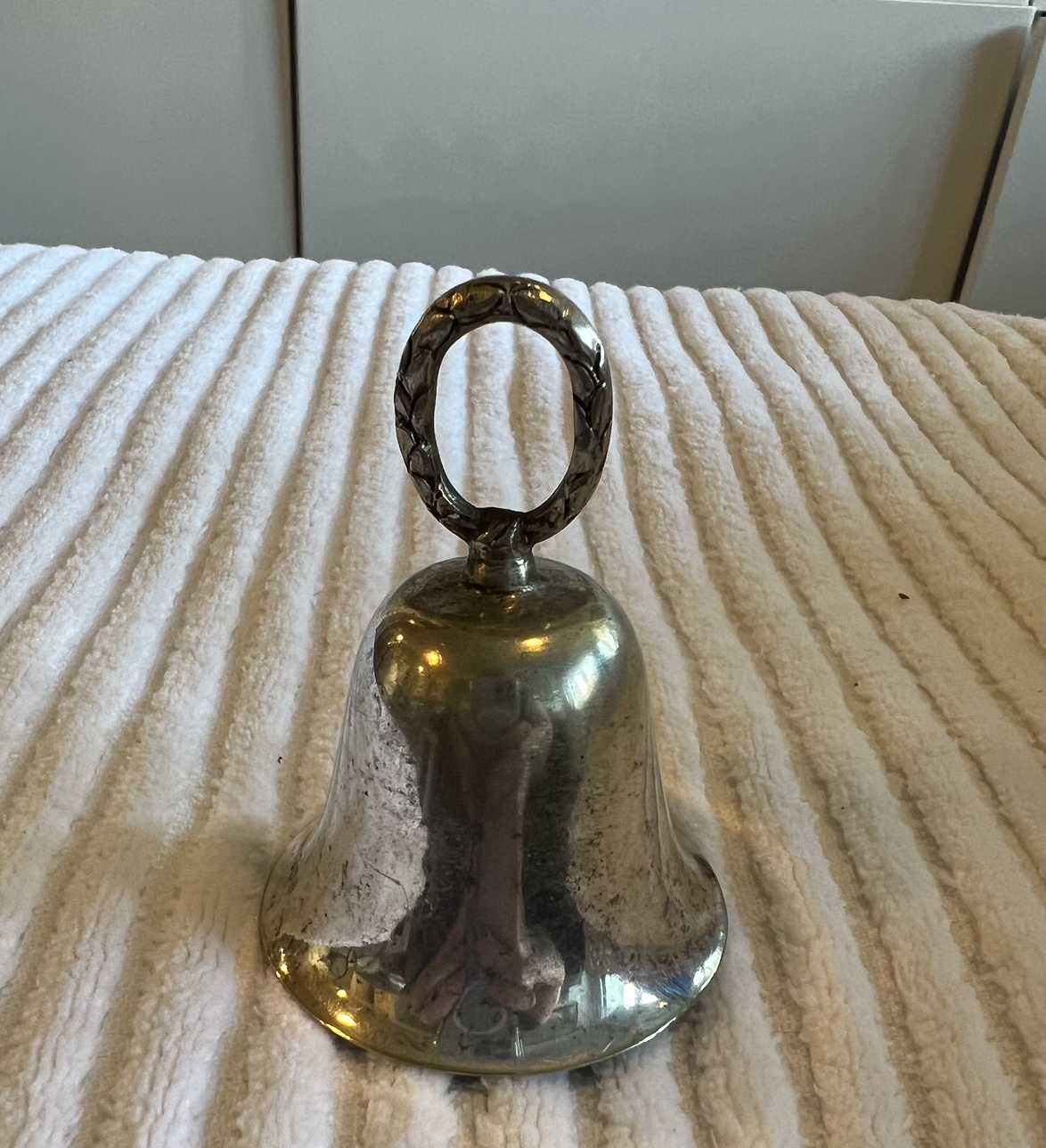 🎉 Antique Silver Bell with Hoop thumbnail