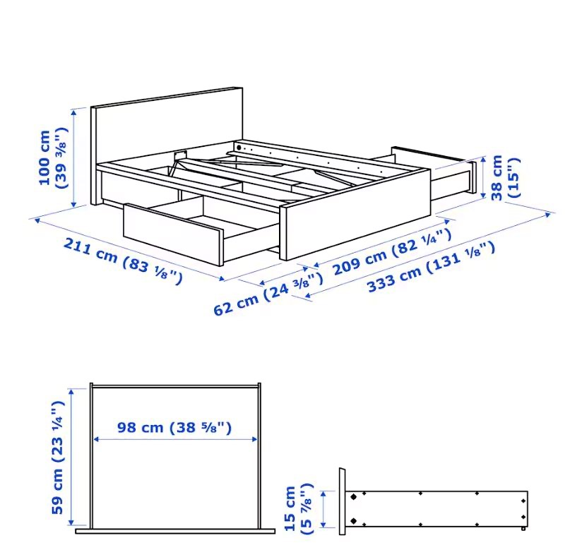 🛏️ IKEA MALM King Bed with Storage - 1 Week Old, Must Sell! 🛏️ image indicator(8)