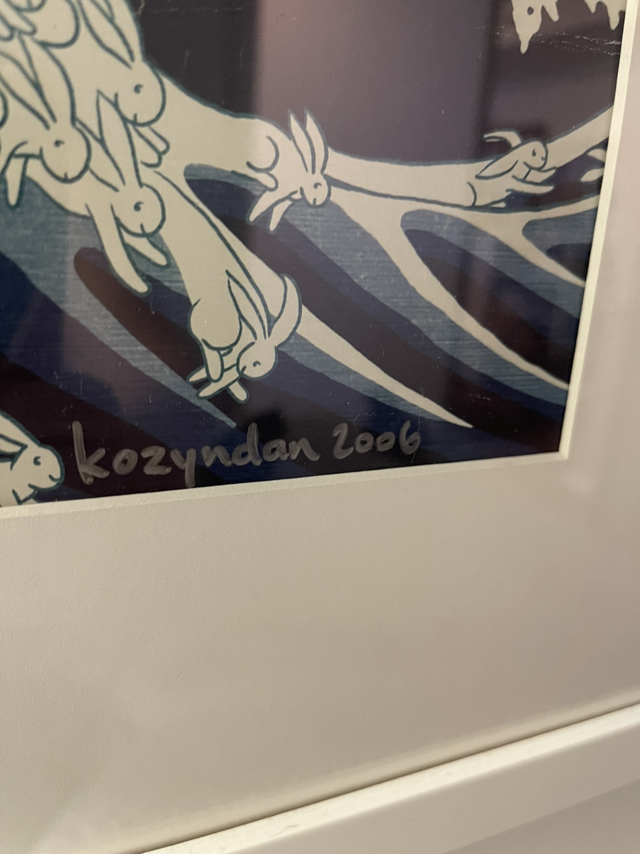 Kozyndan the bunnies series of 3 signed prof framed image indicator(4)