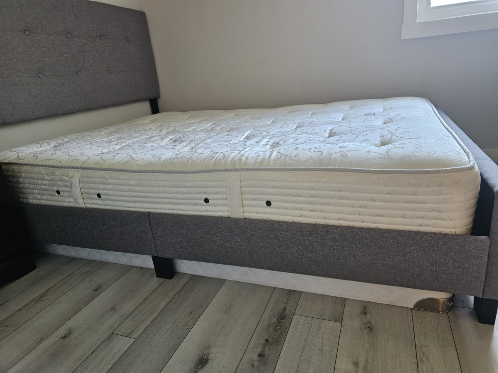Queen bed frame, mattress, and box spring - photo 3