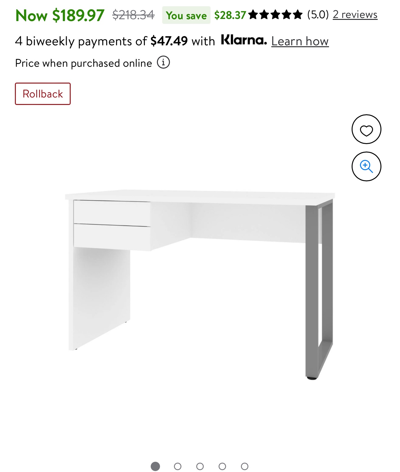BESTAR SOLAY 48W SMALL TABLE DESK - photo 2