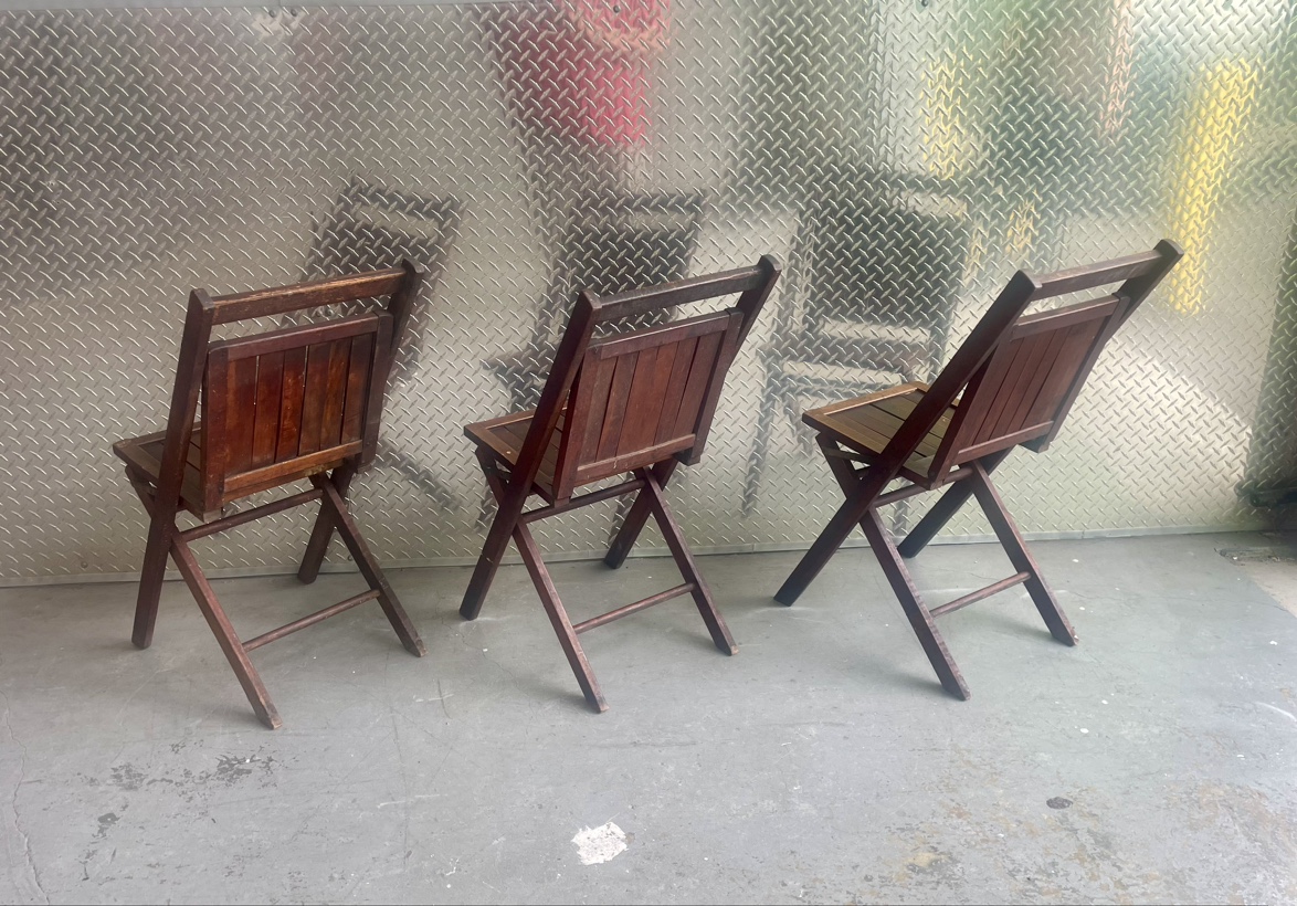 Vintage Simmons Company Antique Wooden Slats Folding Chair - photo 5