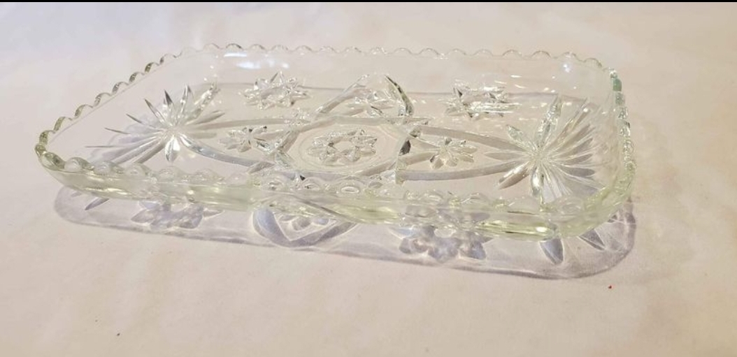 Serving Dish/Relish tray, Rectangular Starburst, Vintage - photo 2