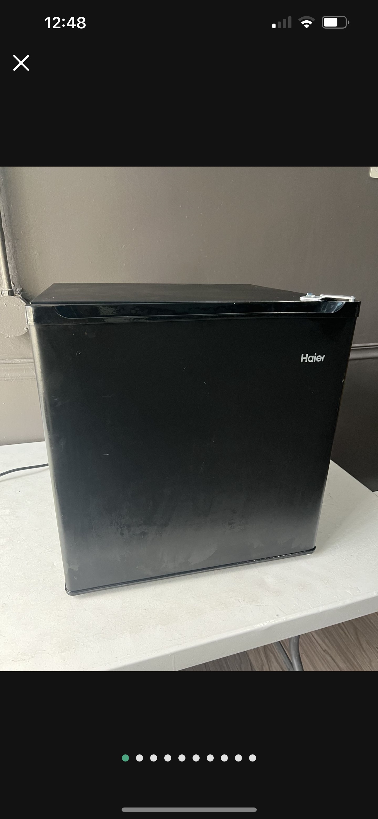 Haier  mini-fridge 1.7 cubic ft capacity w/ small freezer space