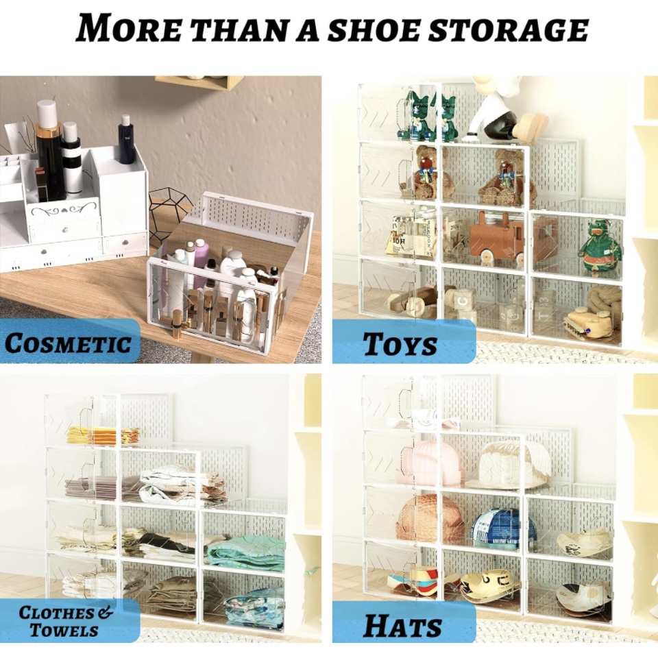 Larger Shoe Storage Boxes Organizers for Closet 9 Pack, image indicator(5)
