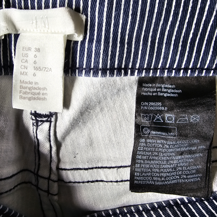 H&M  Blue Stripe Casual  Shorts, Size 6 - photo 3