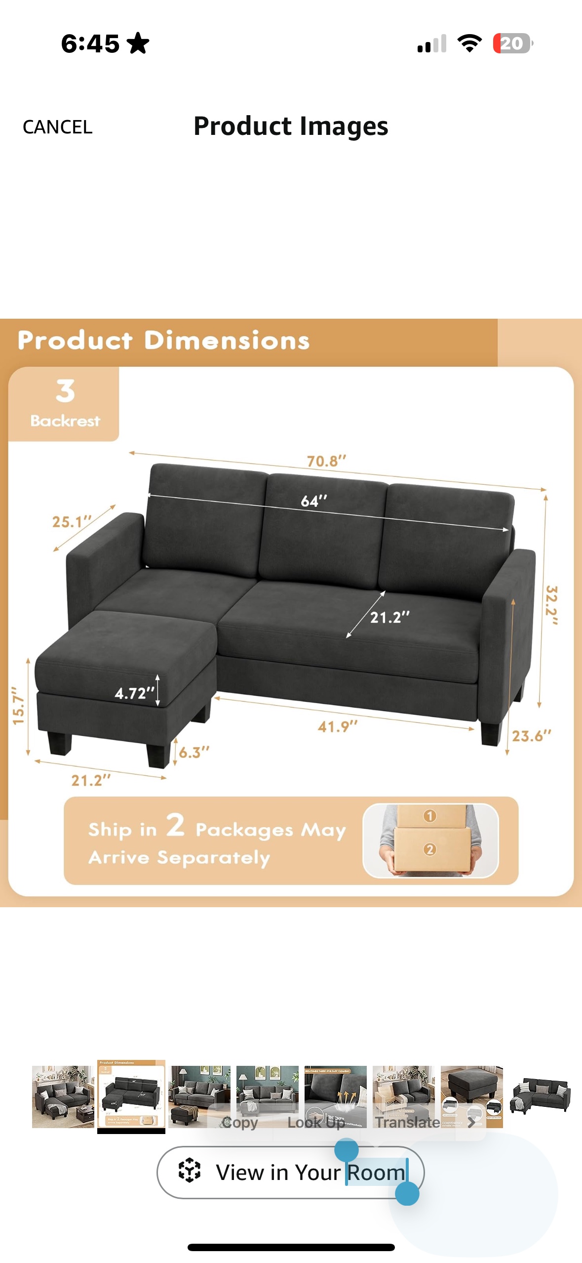 Small sofa with ottoman - photo 2