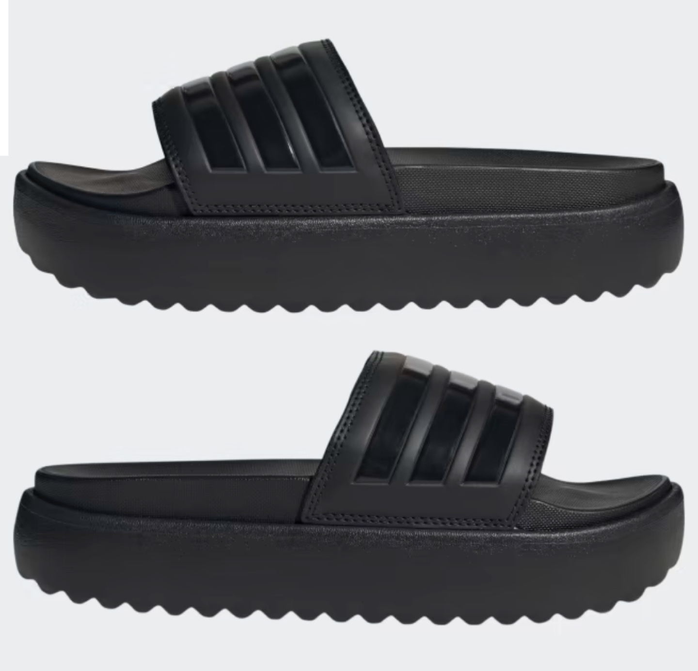 Adidas ADILETTE PLATFORM SLIDES black size 6M/8W image indicator(4)