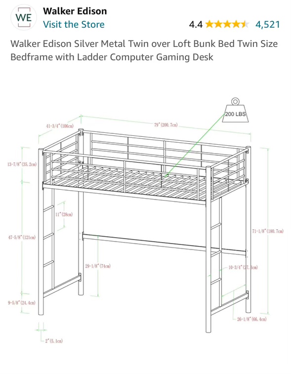 Loft twin bed frame - photo 2