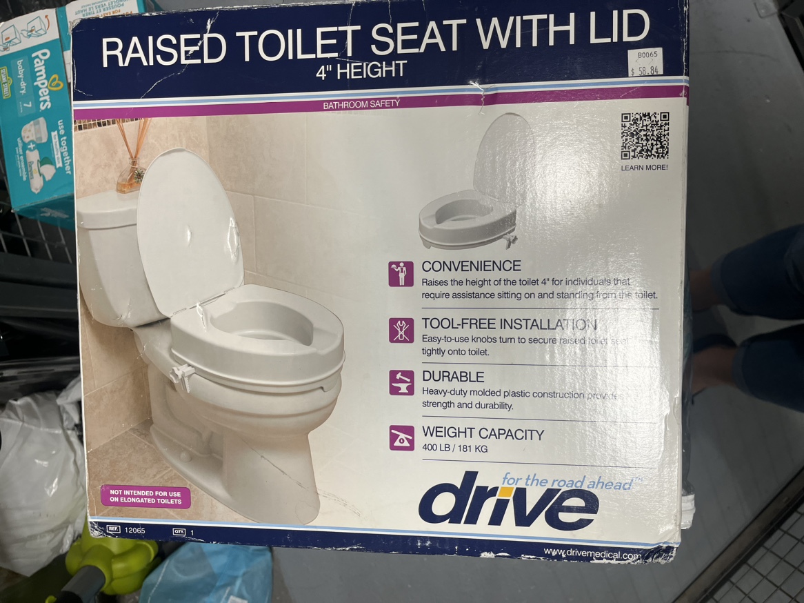 Raised Toilet Seat with Lid