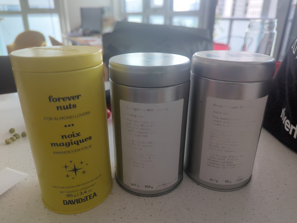 #freecycle David's tea tins