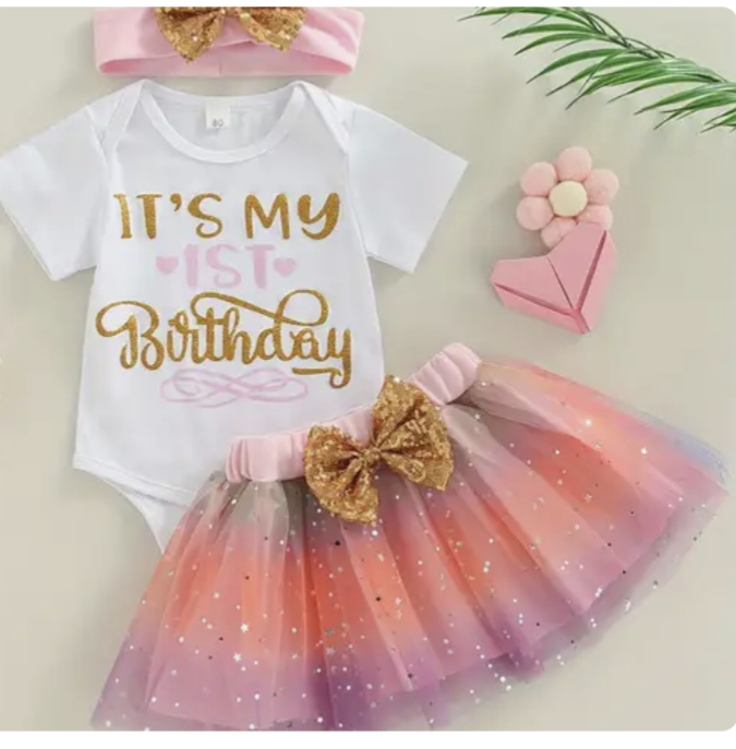 Baby Girl's First Birthday Outfit