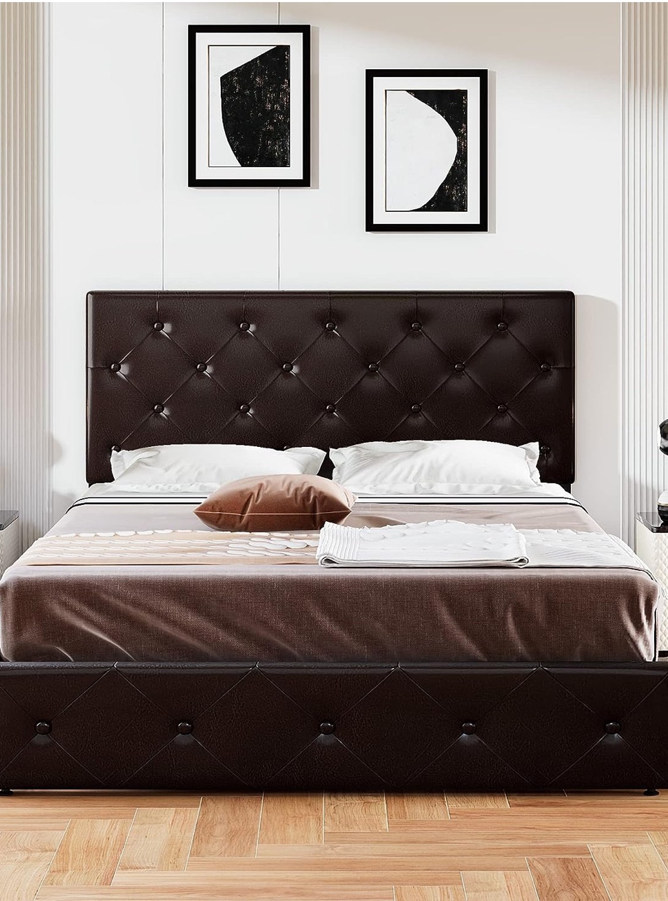 Allewie Upholstered Queen Size Platform Bed Frame